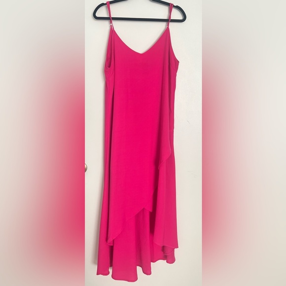 Lulus Sweet Surprise Bright Pink High-Low Maxi Dress - Picture 4 of 6